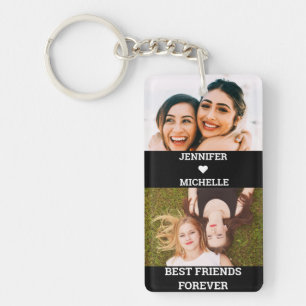 Porte-clefs Best Friends Forever 4 Photo personnalisée et nom