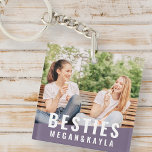 Porte-clefs Besties Forever Meilleurs Amis BFF Modern Chic Pho<br><div class="desc">Ce design simple et moderne est composé de typographie sans serif. Ajoutez une photo personnalisée de vous et de votre meilleur ami.</div>