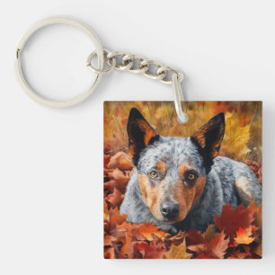 Porte-clefs Bétail australien en automne Feuilles automne Insp