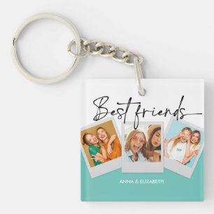 Porte-clefs BFF 3 Photos Personnalisées Bestie Meilleurs Amis