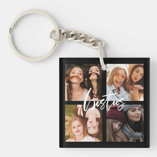Porte-clefs BFF Best Friends script cadeau photo (Devant)