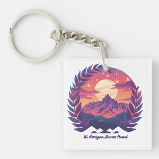 Porte-clefs Bi Horizon Brave Heart LGBTQ Camping | Bisexuel
