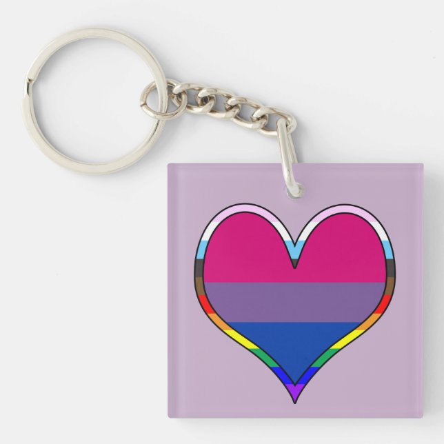 Porte-clefs Bi Pride Heart Keychain (Devant)