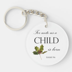 Porte-clefs Bible de Noël Verse Porte - clé rond