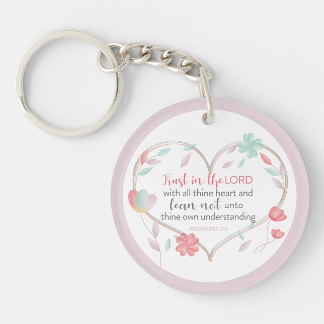 Porte-clefs Bible Verse Philippians 4:13 Heart Keychain (Devant)