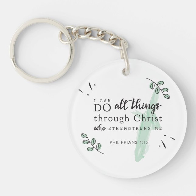 Porte-clefs Bible Verse Philippiens 4:13 Porte - clé (Devant)