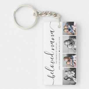 Porte-clefs Bien-aimée Nana Grand-mère Custom Family Photo Kee