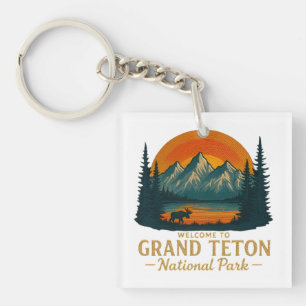 Porte-clefs Bienvenue à la broderie Grand Teton National USA