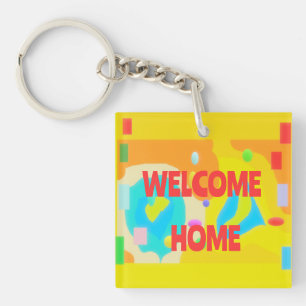 PORTE-CLEFS BIENVENUE À LA MAISON ART PAR SIXSOX COULEURS BRIT