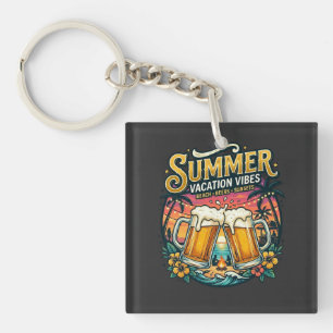 Porte-clefs Bières de plage et couchers de soleil - Fête de va