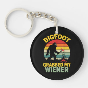 Porte-clefs Big Foot a attrapé mon hot dog drôle Sasquatch