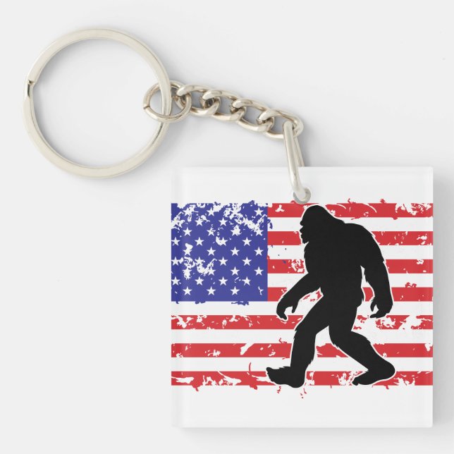 Porte-clefs Bigfoot et le drapeau américain (Devant)
