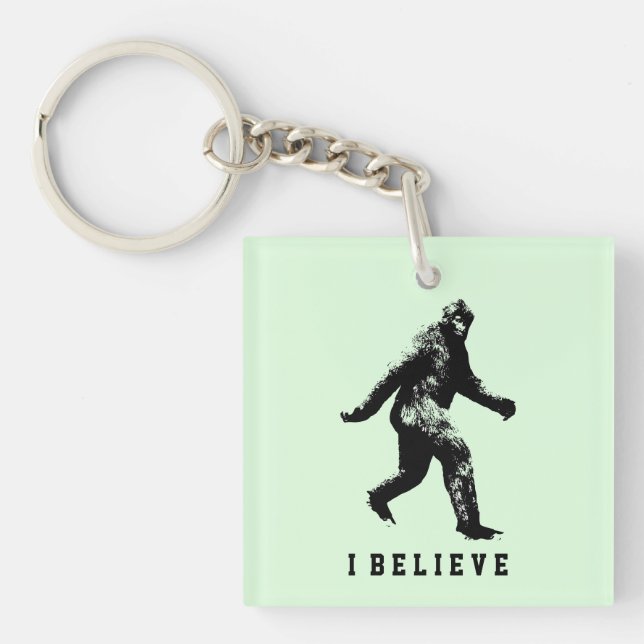 Porte-clefs Bigfoot I Believe Customizable Text (Devant)