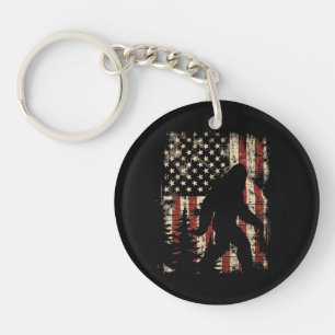 Porte-clefs Bigfoot Sasquatch Drapeau Américain Patriotique Ho
