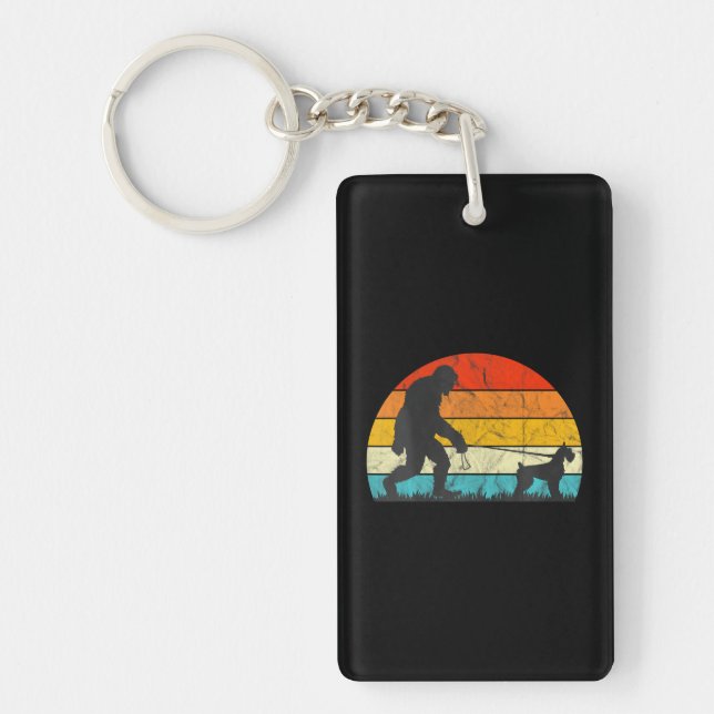 Porte-clefs Bigfoot Walking Giant Schnauzer Entraînement Chien (Devant)