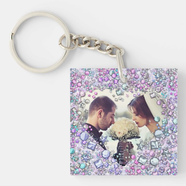 Porte-clefs Bijou Cœur Coloré Moderne (Devant)