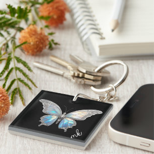 Porte-clefs Bijoux papillon Opale et argent