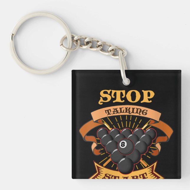 Porte-clefs Biliard Lovers | Stop Talking Début Chalking (Devant)