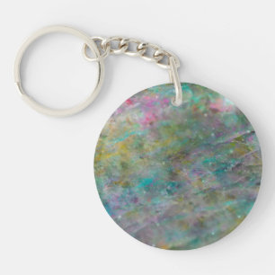 Porte-clefs Bille de cristal arc-en-ciel multicolore