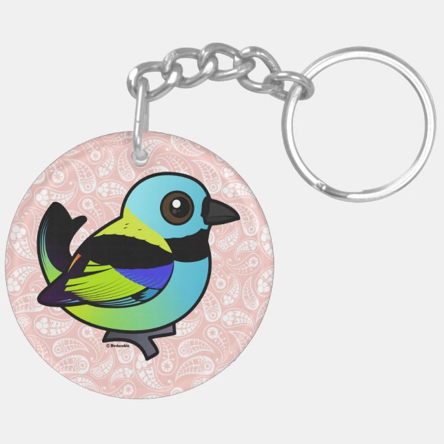 Porte-clefs Birdorable Vert-a dirigé le Tanager (Dos gauche)