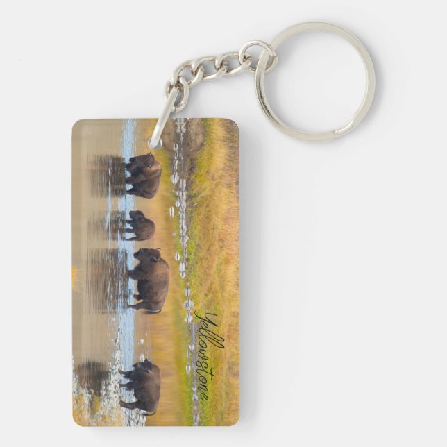 Porte-clefs Bison River Crossing Parc national de Yellowstone (Dos)