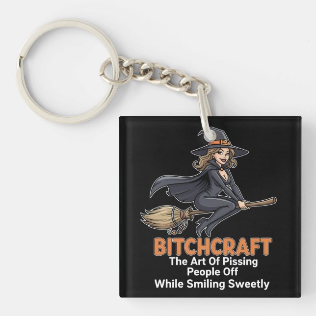 Porte-clefs "BITCHCRAFT" | Porte - clé de définition de mot am (Devant)