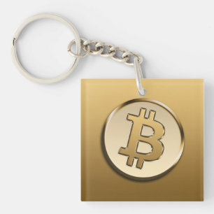 Porte-clefs Bitcoin doré