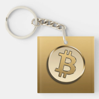 Porte-clefs Bitcoin doré