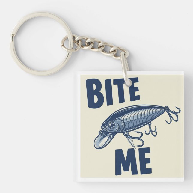 Porte-clefs Bite Me Fishing Lure Acrylique Porte - clé (Devant)