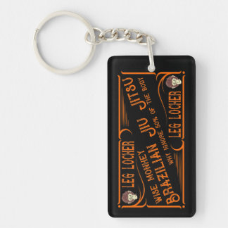 Porte-clefs BJJ Leg Lock noir et orange brésilien Jiu Jitsu