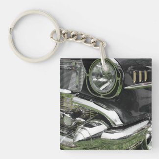 Porte-clefs Black 1957 Chevy Vintage Car, Your Photo or Art