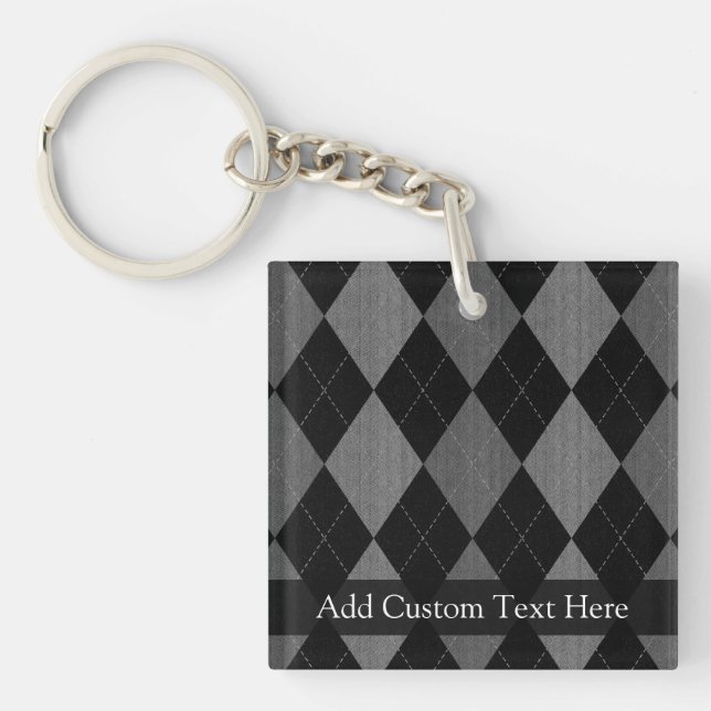 Porte-clefs Black and charcoal Gray Argyle (Devant)