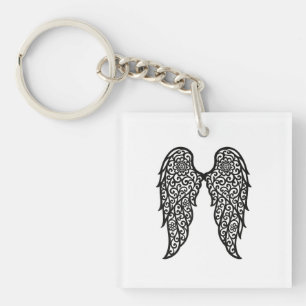 Porte-clefs Black and White Lace Archangel Wings – Elegant Ang