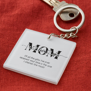 Porte-clefs Black and White Love You Print