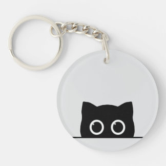 Porte-clefs Black Cat Peeking Keychain