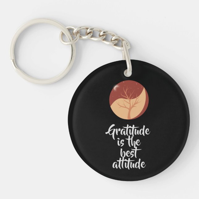 Porte-clefs Black Gratitude Acrylic Keychain (Devant)