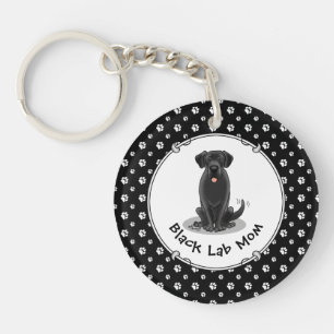 Porte-clefs Black Lab Maman (Labrador Retriever Maman) Chien M