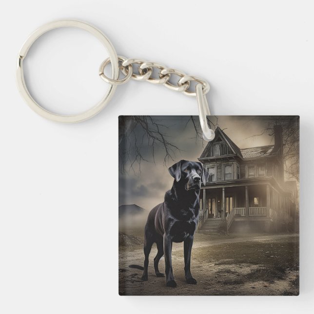 Porte-clefs Black Labrador Halloween (Devant)