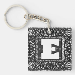 Porte-clefs Black Paisley Bandana Anniversaire Hip hop Rap Éca