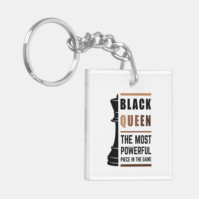 Porte-clefs Black Queen La Pièce La Plus Puissante Dans Le Jeu (Devant gauche)