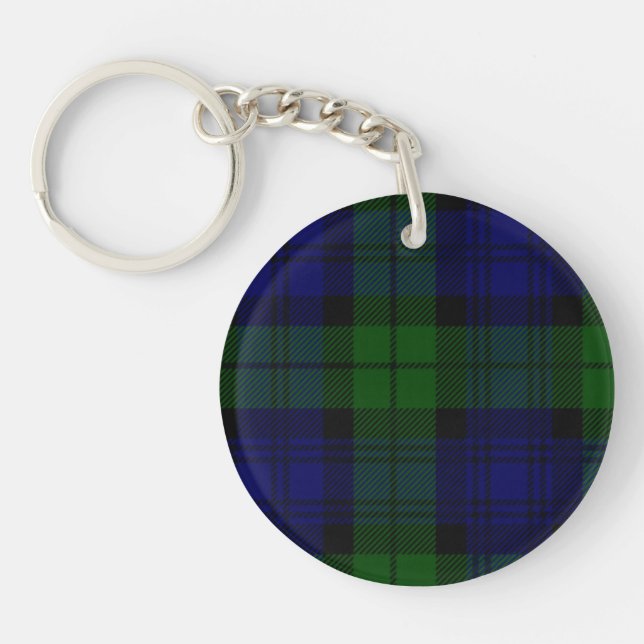 Porte-clefs Black Watch Tartan bleu vert Plaid (Devant)