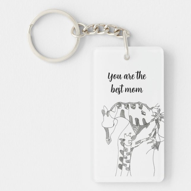 Porte-clefs Black & white abstract stick  tapestries wood wall (Devant)