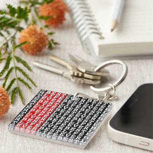 Porte-clefs Black White Best Life Jamais Red Striz Personnalis
