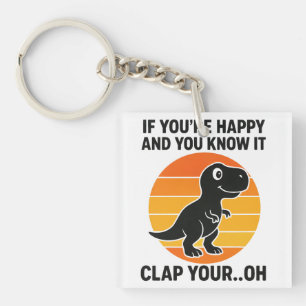 Porte-clefs Blague de T Rex drôle applaudissez votre Oh Rétro