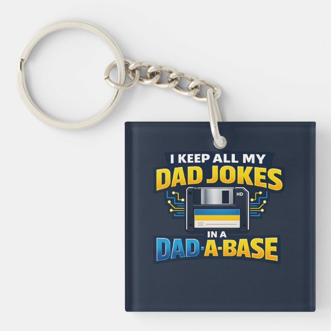 Porte-clefs Blagues de Papa Dans Une Base De Données De Papa C (Devant)