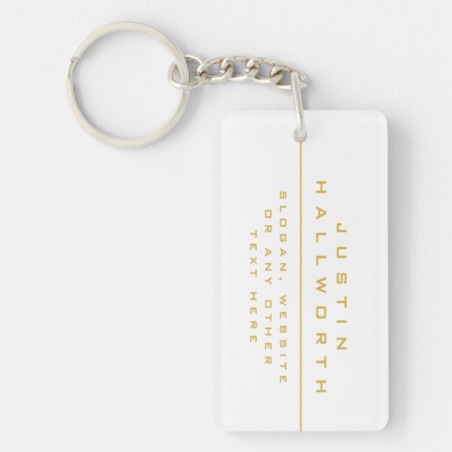 Porte-clefs Blanc et or au style unique (Devant)