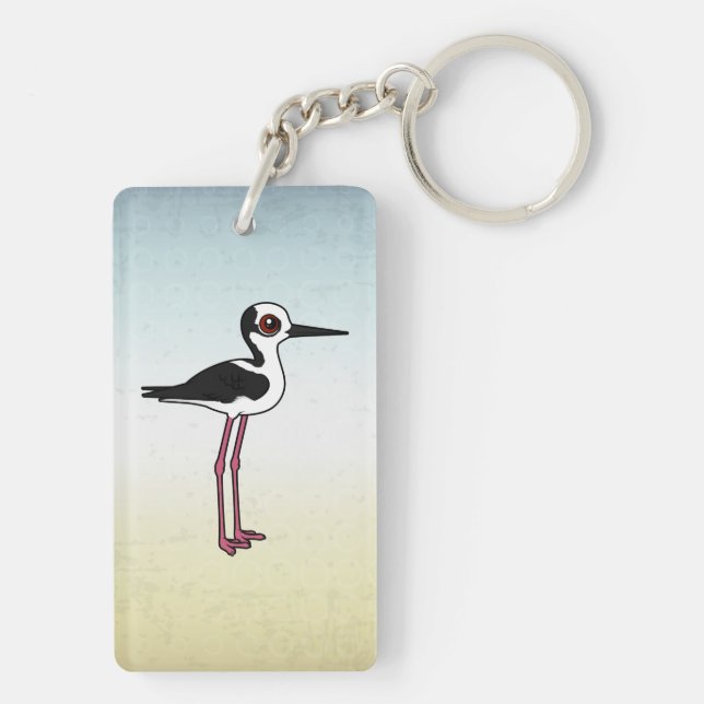 Porte-clefs Blancs Birdorable Stilt (Dos)