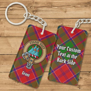 Porte-clefs Blason du clan Grant sur tartan