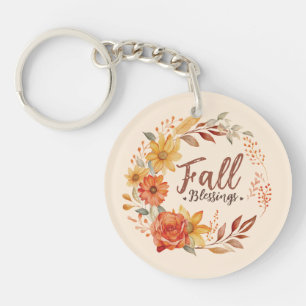 Porte-clefs Blessures d'automne - Feuilles d'automne et couron