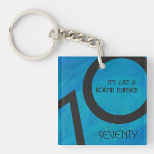 Porte-clefs Bleu 70 Décennie Anniversaire